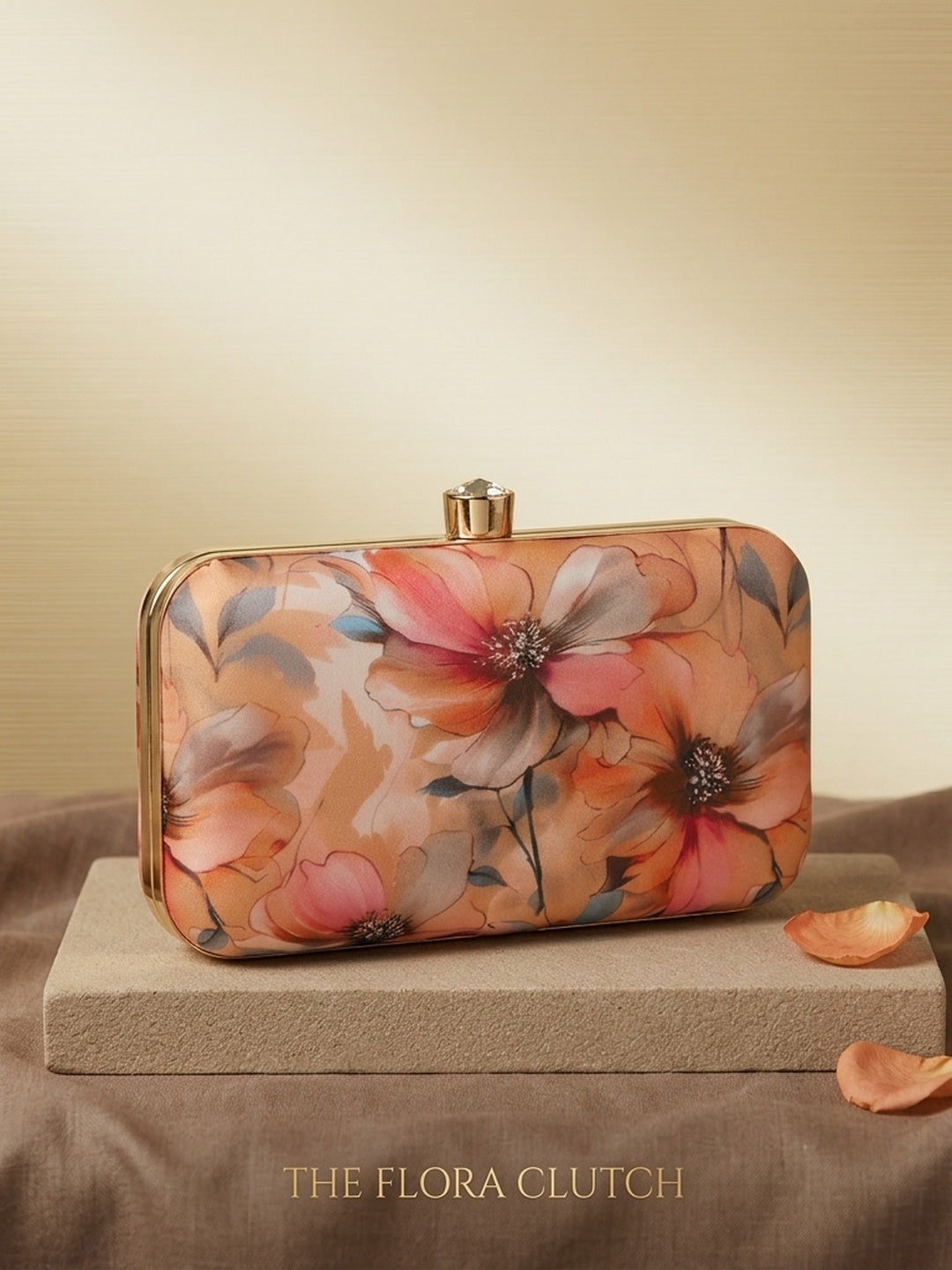 Tanzeela Heritage — Cotton Printed Clutch - Front View | SWIS-4874