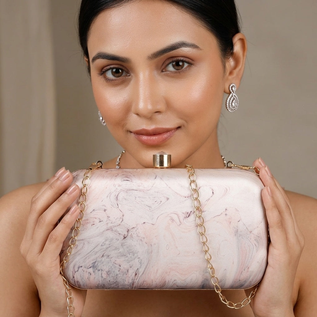 Samira — Satin Printed Clutch