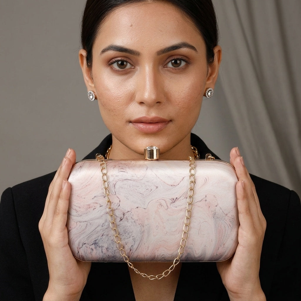 Bano — Satin Printed Clutch