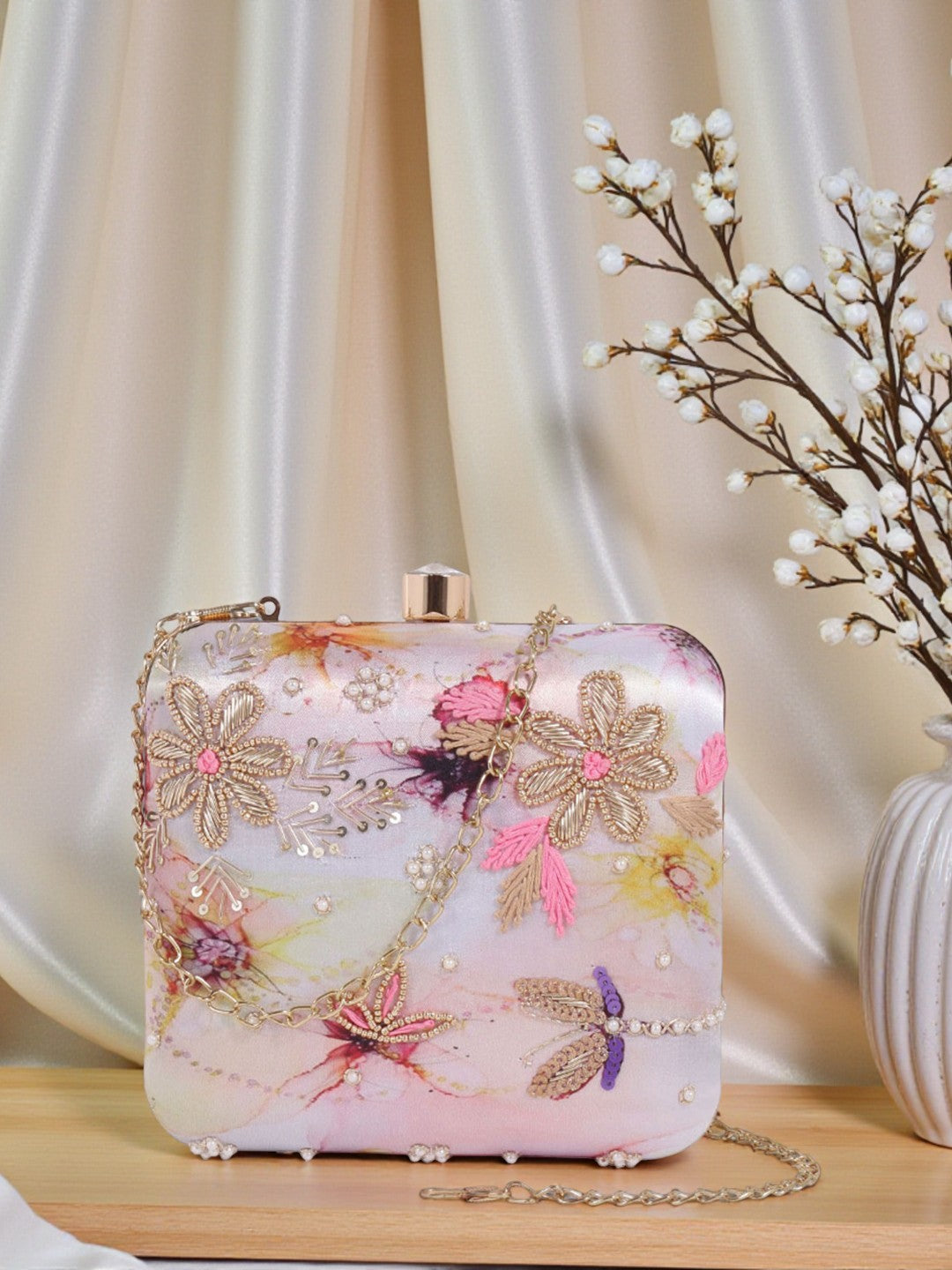 VRPS Printed Embroidered Clutch | Handcrafted Ethnic Bag | SWIS-491