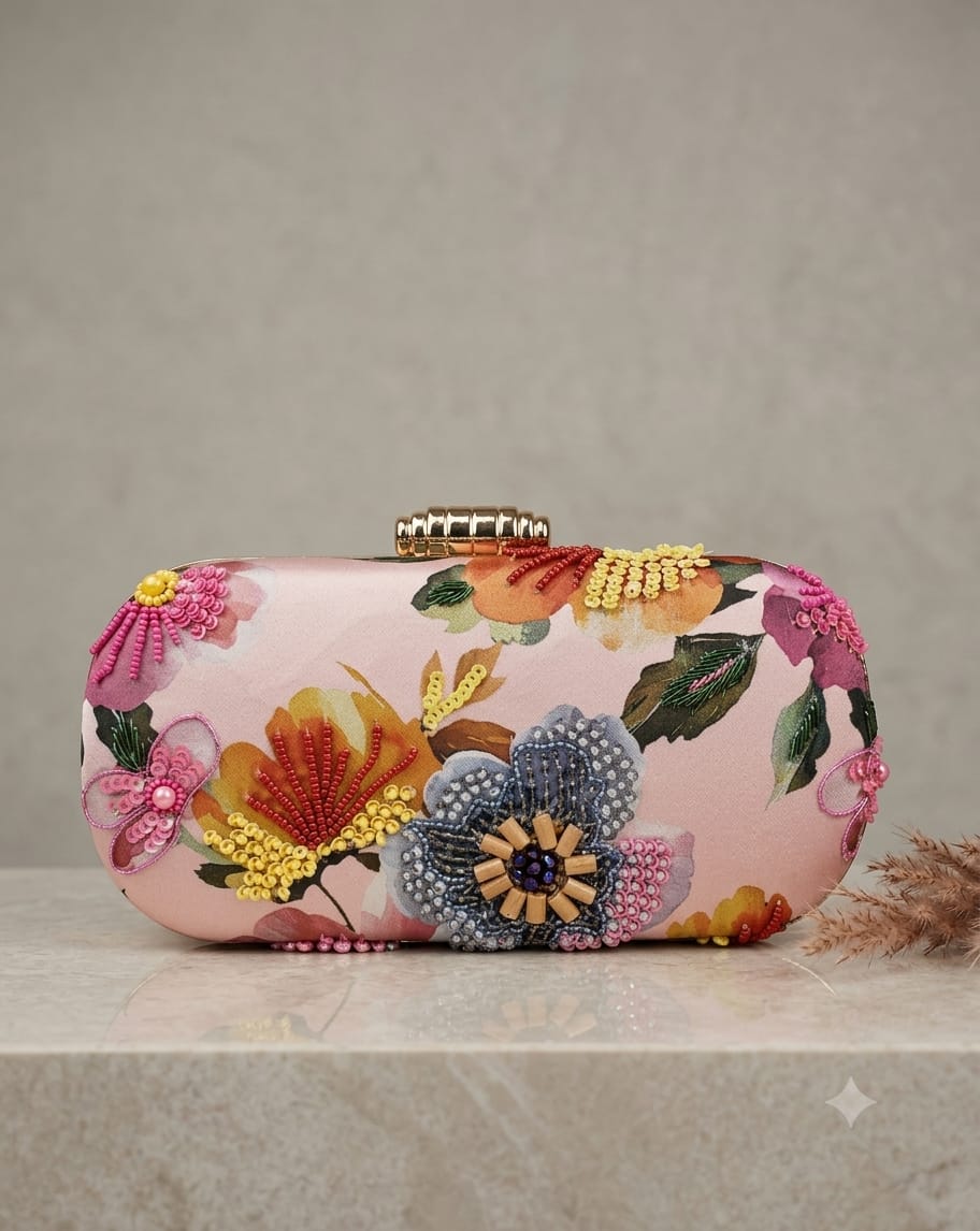 VRPS Printed Embroidered Clutch | Handcrafted Ethnic Bag | SWIS-4929