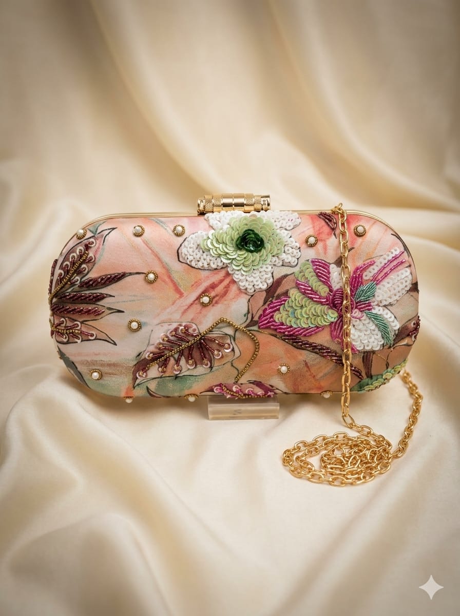 VRPS Printed Embroidered Clutch | Handcrafted Ethnic Bag | SWIS-5116