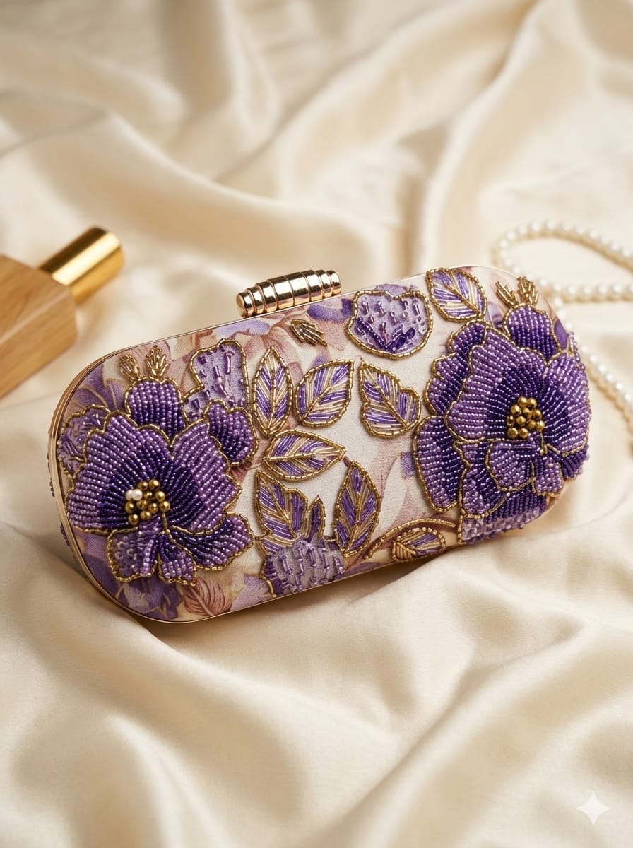 VRPS Printed Embroidered Clutch | Handcrafted Ethnic Bag | SWIS-5119