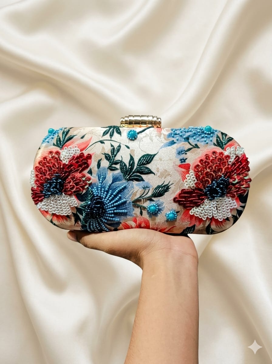 VRPS Printed Embroidered Clutch | Handcrafted Ethnic Bag | SWIS-5120