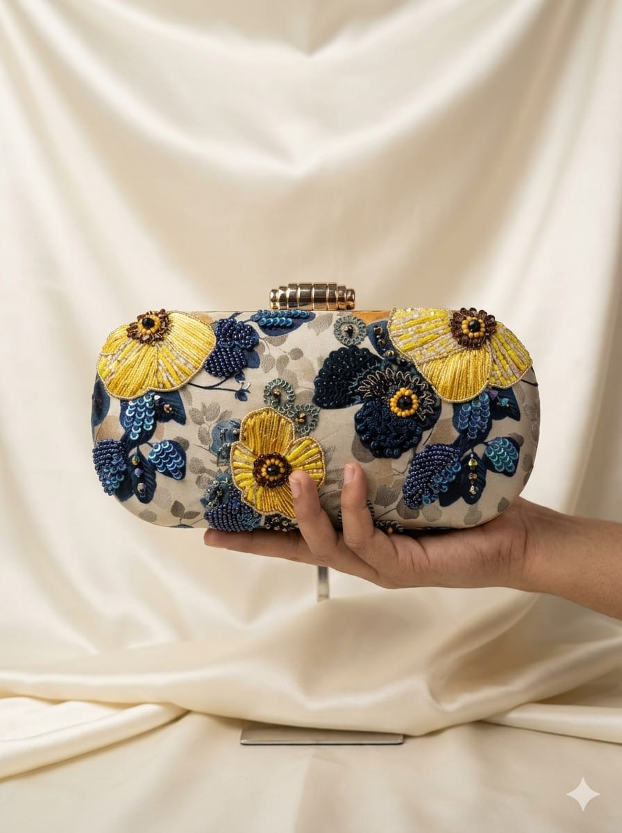 VRPS Printed Embroidered Clutch | Handcrafted Ethnic Bag | SWIS-5122