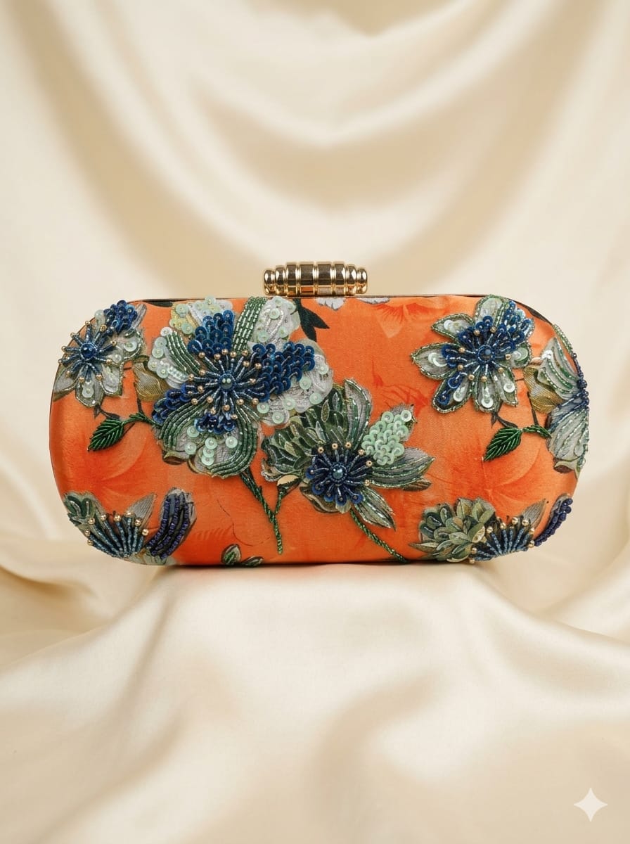 VRPS Printed Embroidered Clutch | Handcrafted Ethnic Bag | SWIS-5123