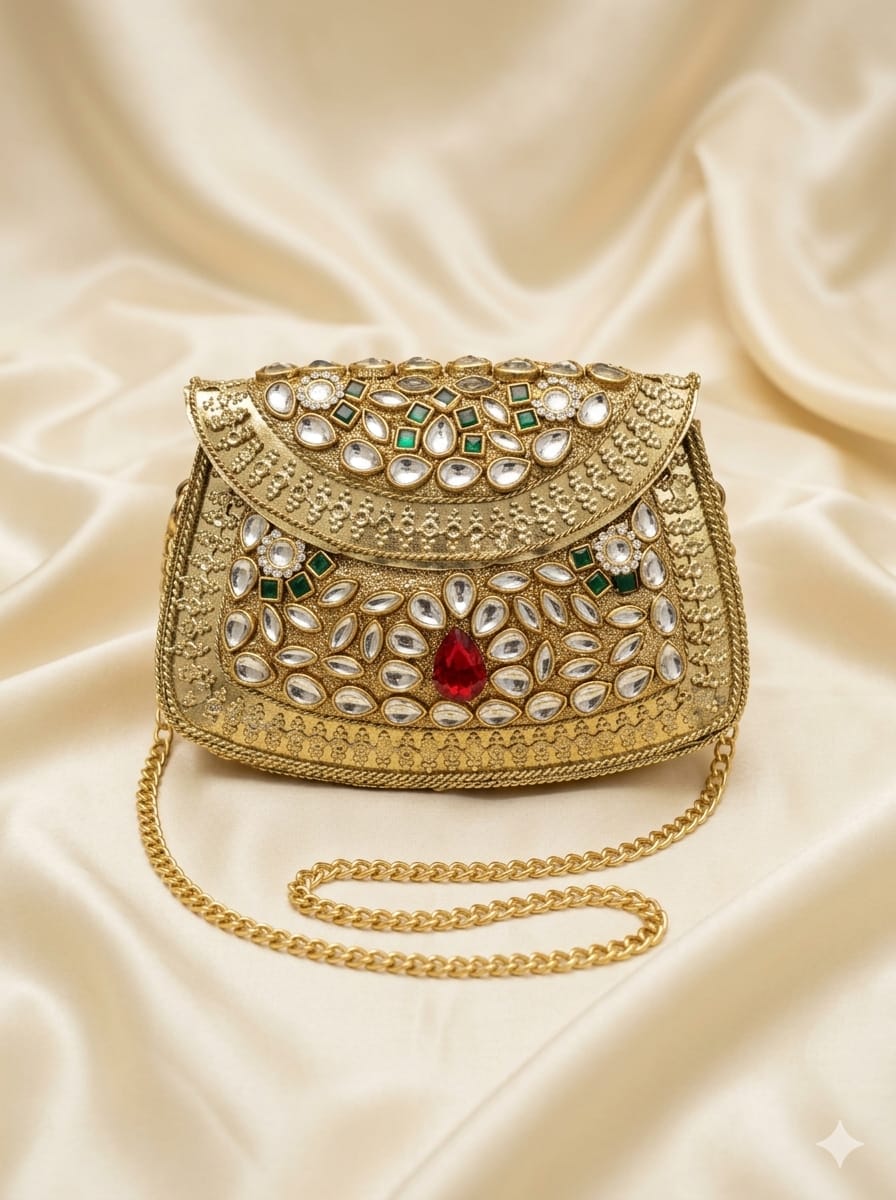 VRPS Metal Clutch | Handcrafted Ethnic Bag | SWIS-5130