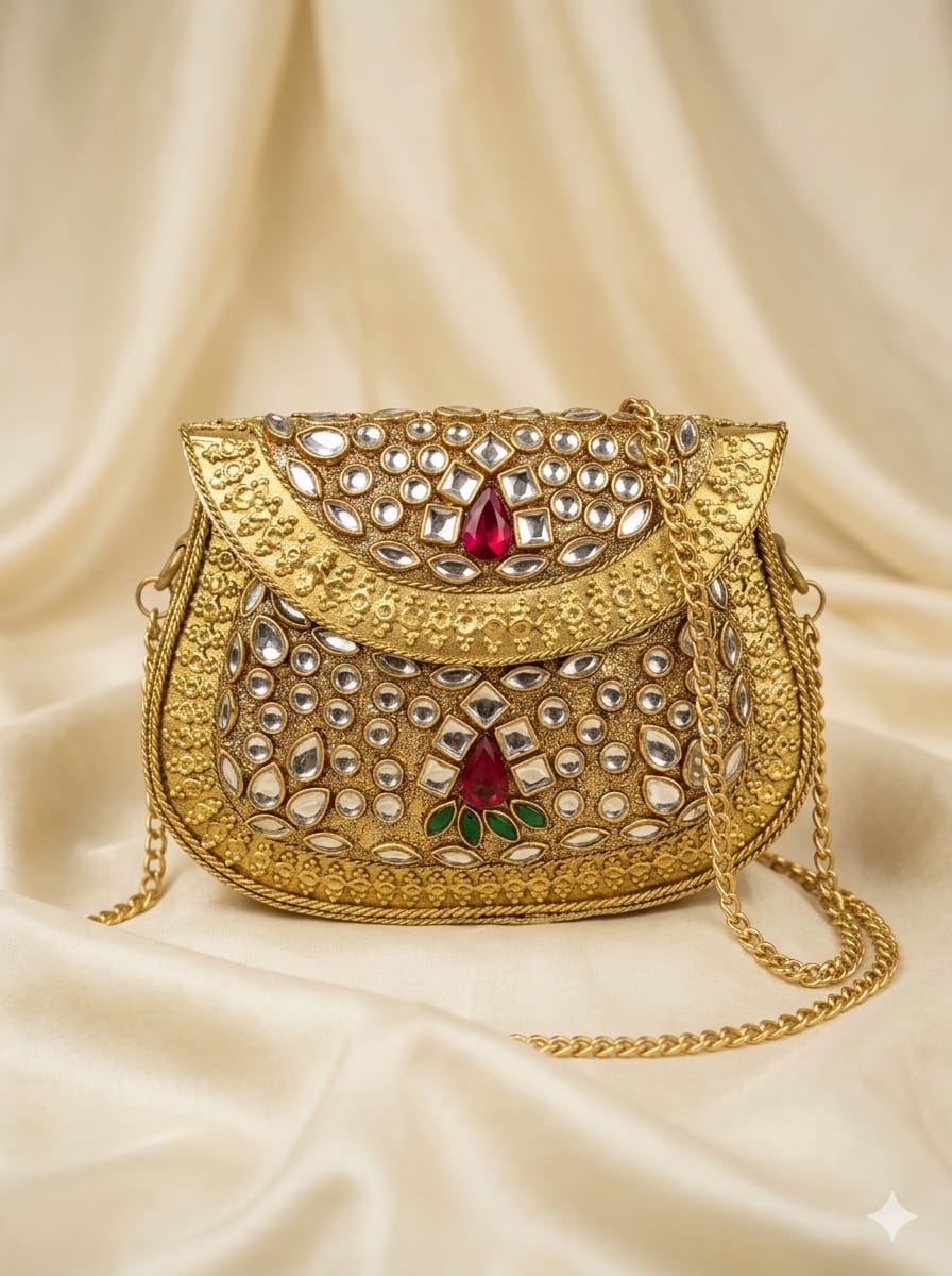 VRPS Metal Clutch | Handcrafted Ethnic Bag | SWIS-5133