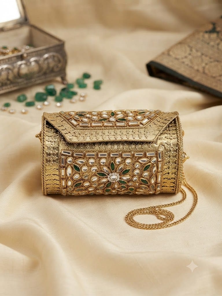 VRPS Metal Clutch | Handcrafted Ethnic Bag | SWIS-5134