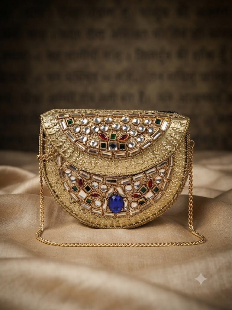 VRPS Metal Clutch | Handcrafted Ethnic Bag | SWIS-5144
