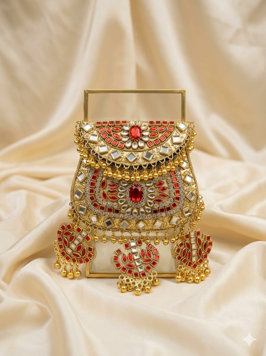 VRPS Metal Clutch | Handcrafted Ethnic Bag | SWIS-5159