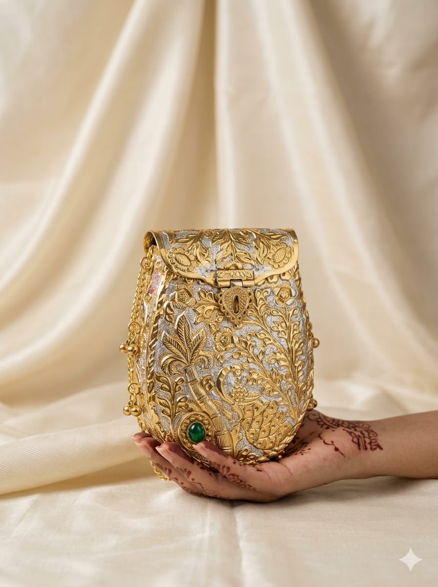 VRPS Metal Clutch | Handcrafted Ethnic Bag | SWIS-5168