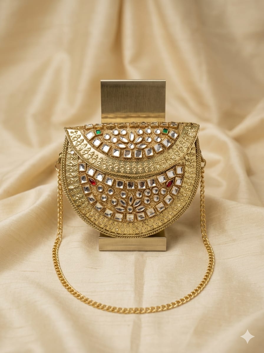 VRPS Metal Clutch | Handcrafted Ethnic Bag | SWIS-5194