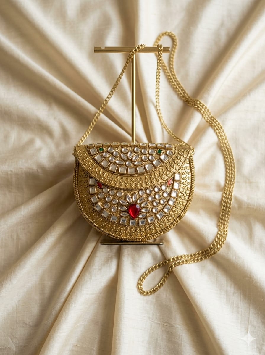 VRPS Metal Clutch | Handcrafted Ethnic Bag | SWIS-5195