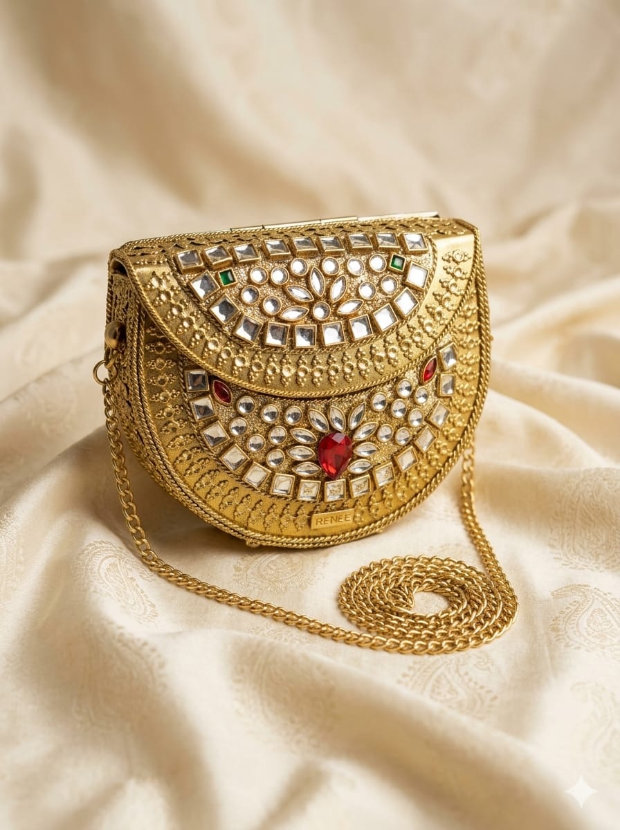 VRPS Metal Clutch | Handcrafted Ethnic Bag | SWIS-5217