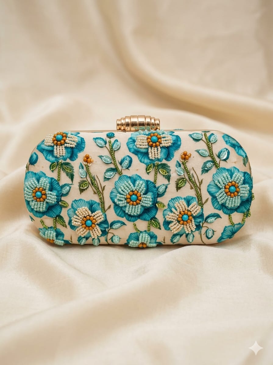 VRPS Printed Embroidered Clutch | Handcrafted Ethnic Bag | SWIS-5241