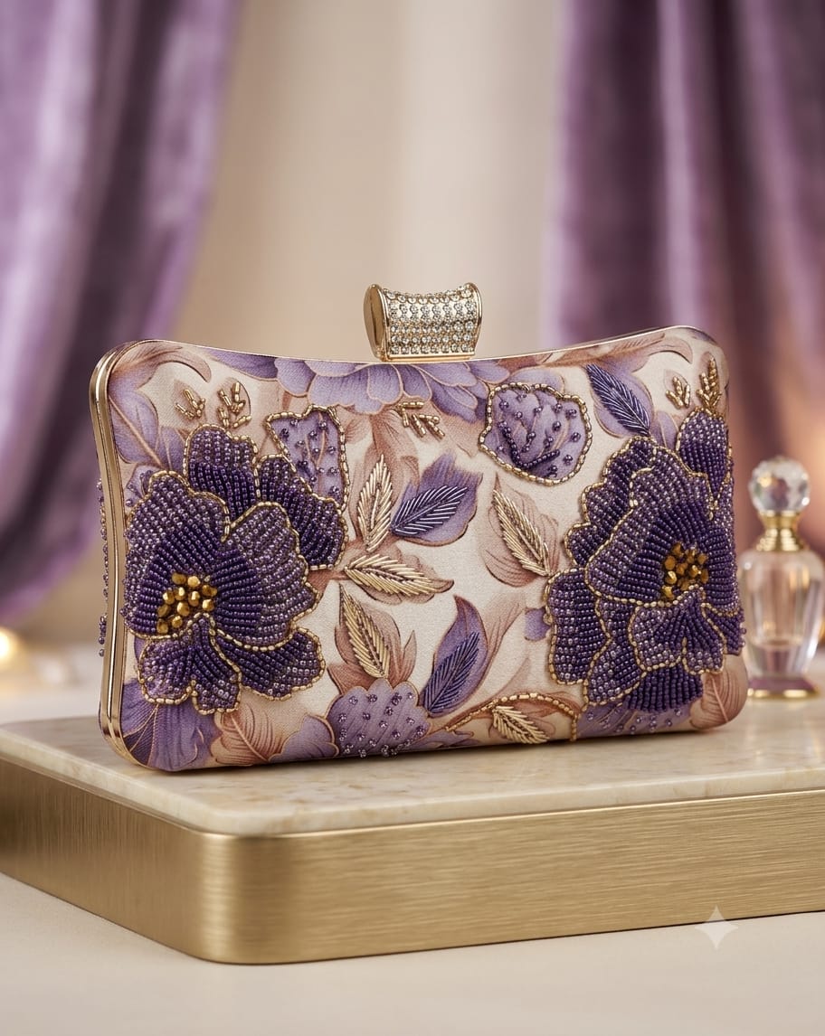 VRPS Printed Embroidered Clutch | Handcrafted Ethnic Bag | SWIS-5260