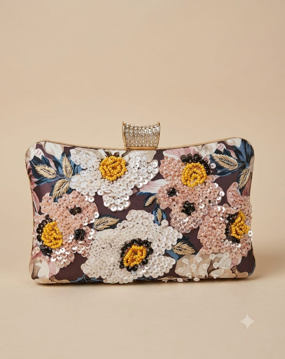 VRPS Printed Embroidered Clutch | Handcrafted Ethnic Bag | SWIS-5268