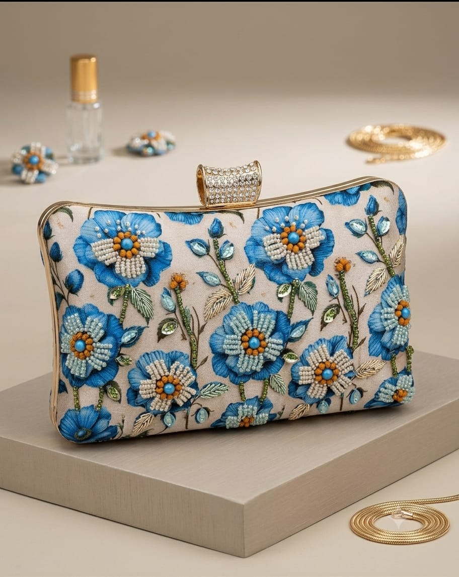 VRPS Printed Embroidered Clutch | Handcrafted Ethnic Bag | SWIS-5269