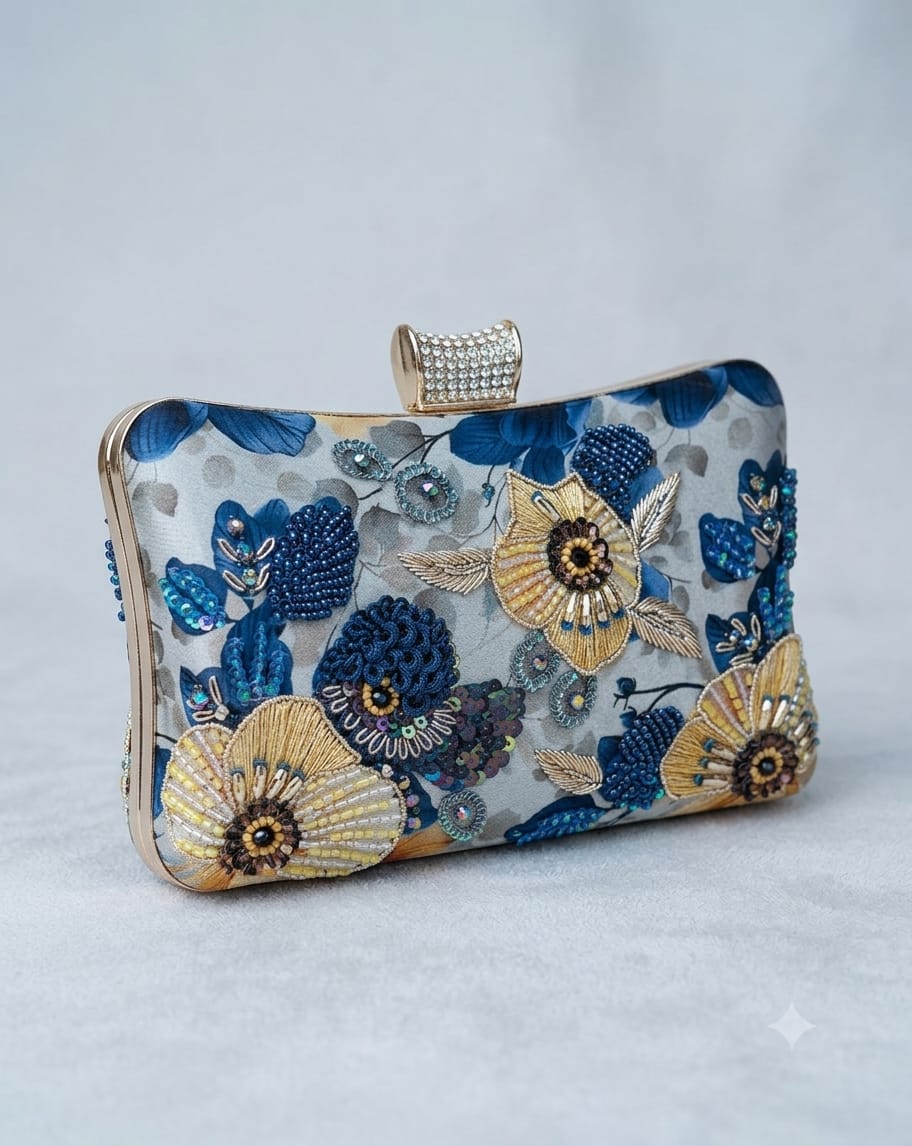 VRPS Printed Embroidered Clutch | Handcrafted Ethnic Bag | SWIS-5270