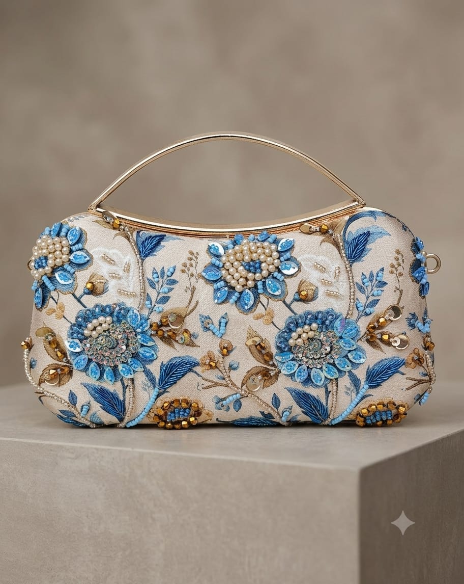 VRPS Printed Embroidered Clutch | Handcrafted Ethnic Bag | SWIS-5271