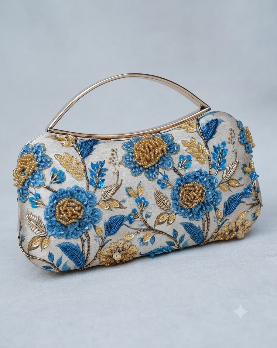 VRPS Printed Embroidered Clutch | Handcrafted Ethnic Bag | SWIS-5272