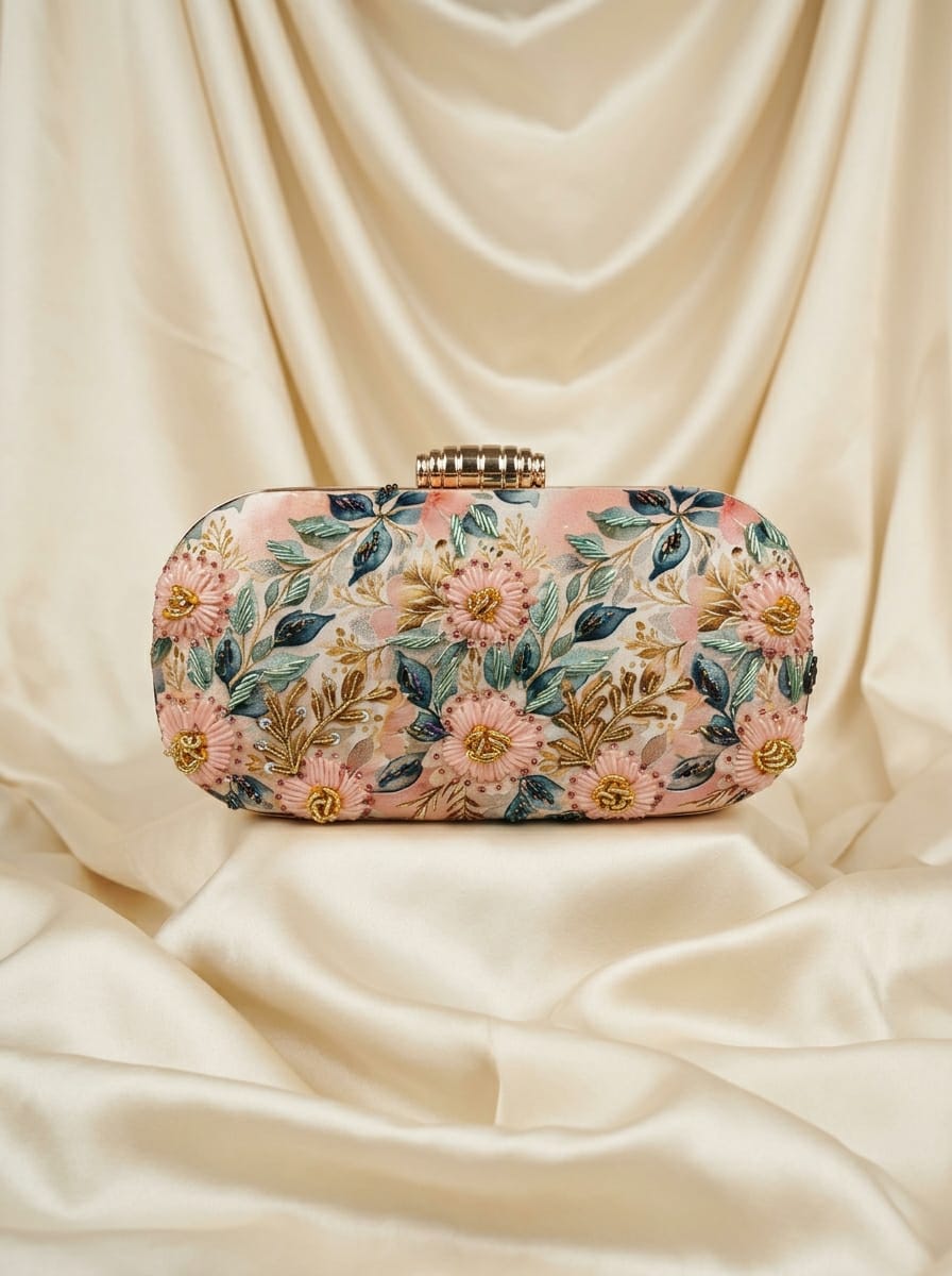VRPS Printed Embroidered Clutch | Handcrafted Ethnic Bag | SWIS-5362