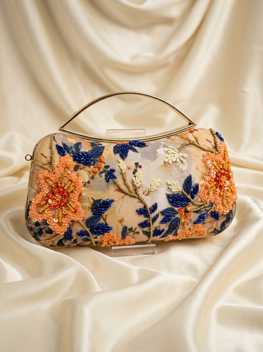 VRPS Printed Embroidered Clutch | Handcrafted Ethnic Bag | SWIS-5372