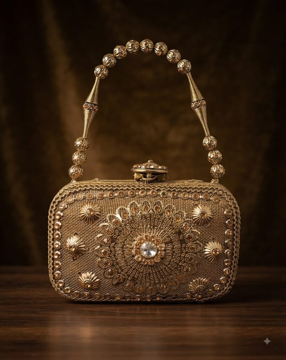 VRPS Metal Clutch | Handcrafted Ethnic Bag | SWIS-5376