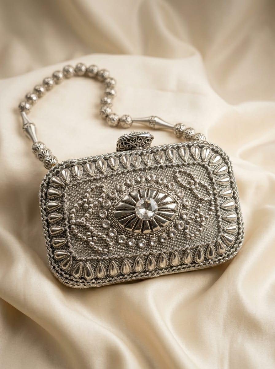 VRPS Metal Clutch | Handcrafted Ethnic Bag | SWIS-5377