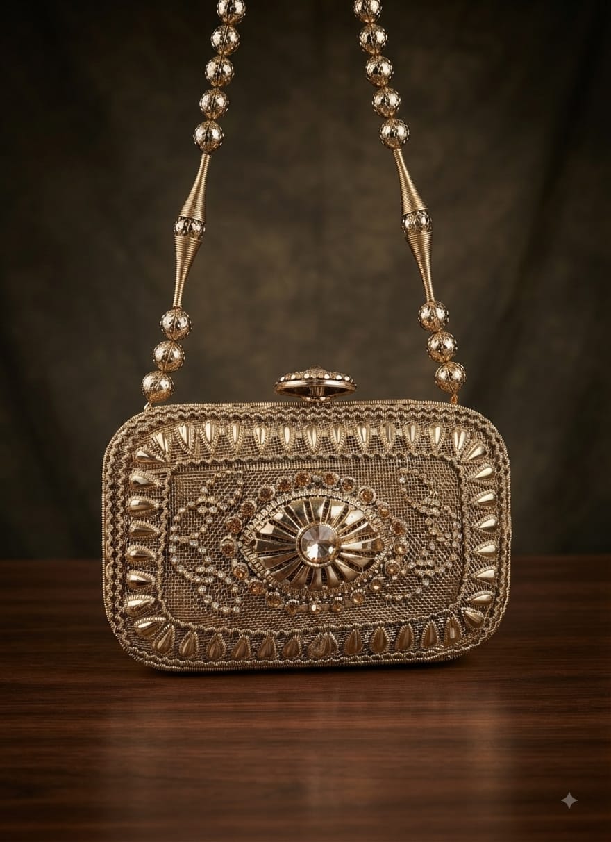 VRPS Metal Clutch | Handcrafted Ethnic Bag | SWIS-5378