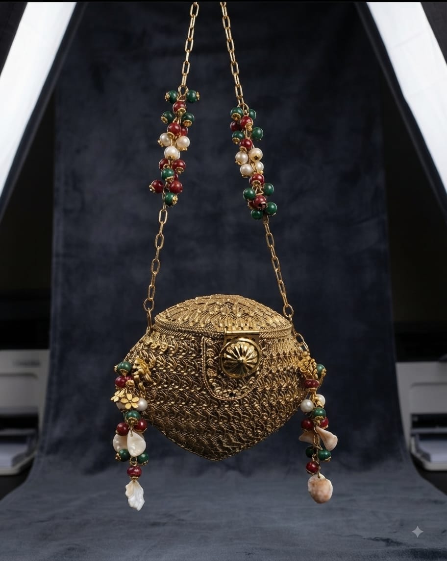 VRPS Metal Clutch | Handcrafted Ethnic Bag | SWIS-5380
