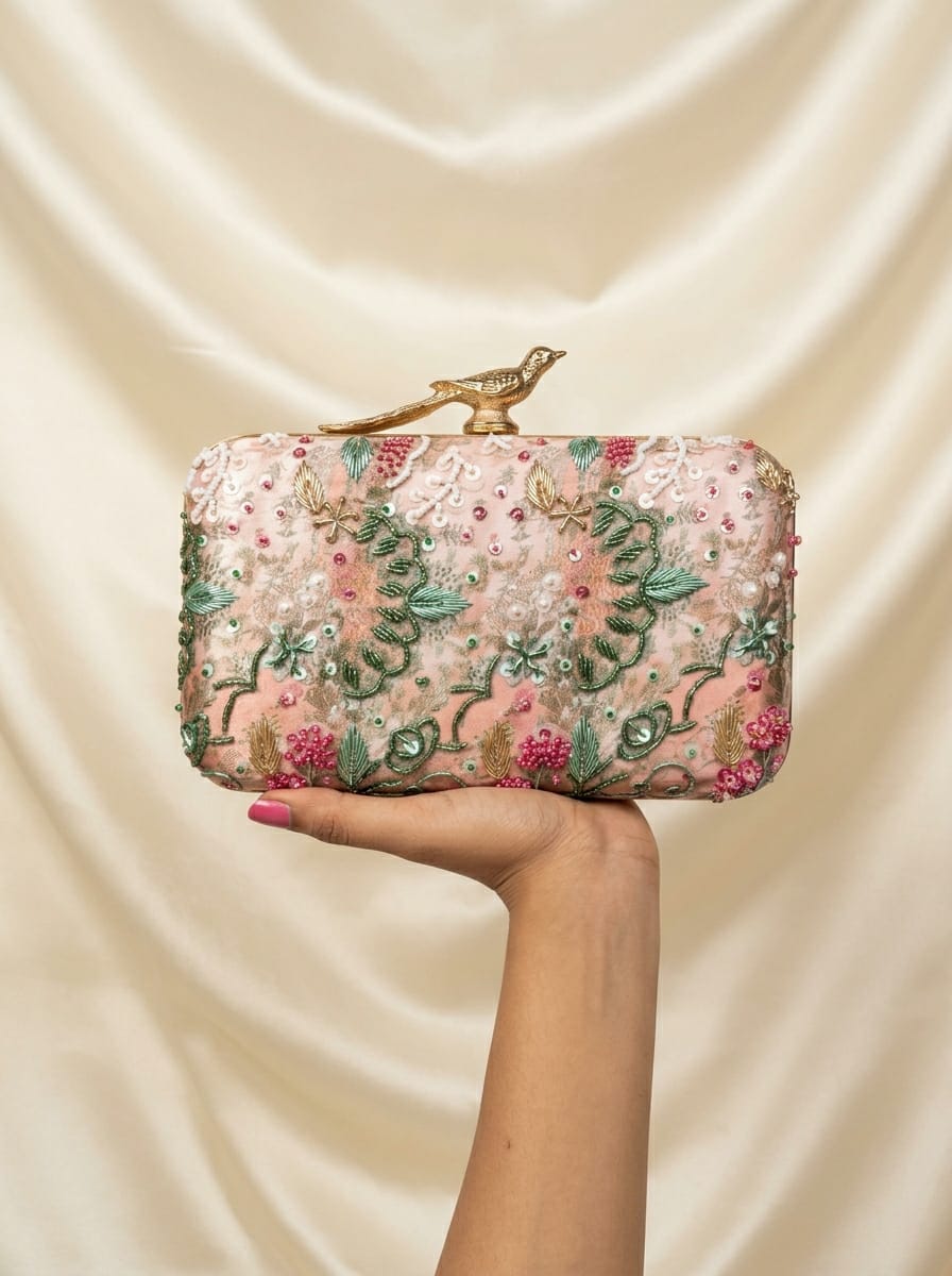 VRPS Printed Embroidered Clutch | Handcrafted Ethnic Bag | SWIS-5501
