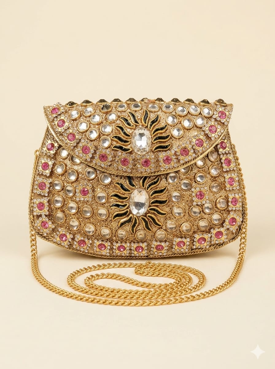 VRPS Metal Clutch | Handcrafted Ethnic Bag | SWIS-5528