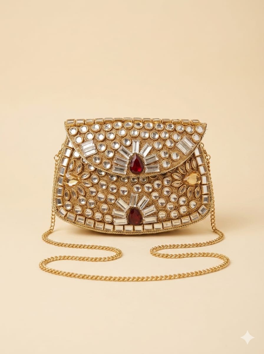 VRPS Metal Clutch | Handcrafted Ethnic Bag | SWIS-5529