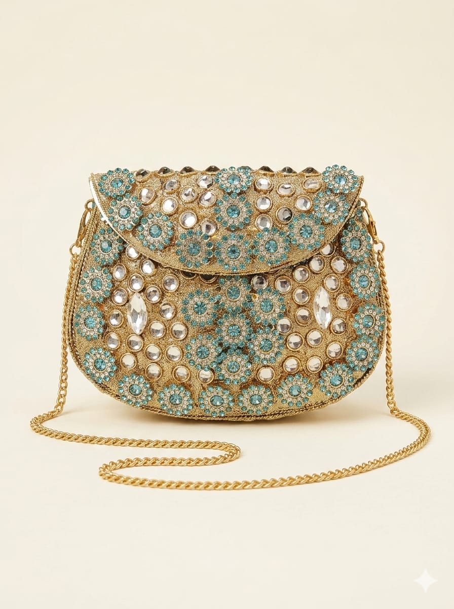 VRPS Metal Clutch | Handcrafted Ethnic Bag | SWIS-5531