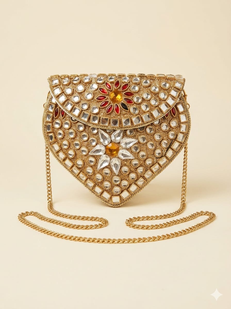 VRPS Metal Clutch | Handcrafted Ethnic Bag | SWIS-5532