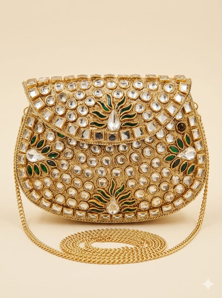 VRPS Metal Clutch | Handcrafted Ethnic Bag | SWIS-5534