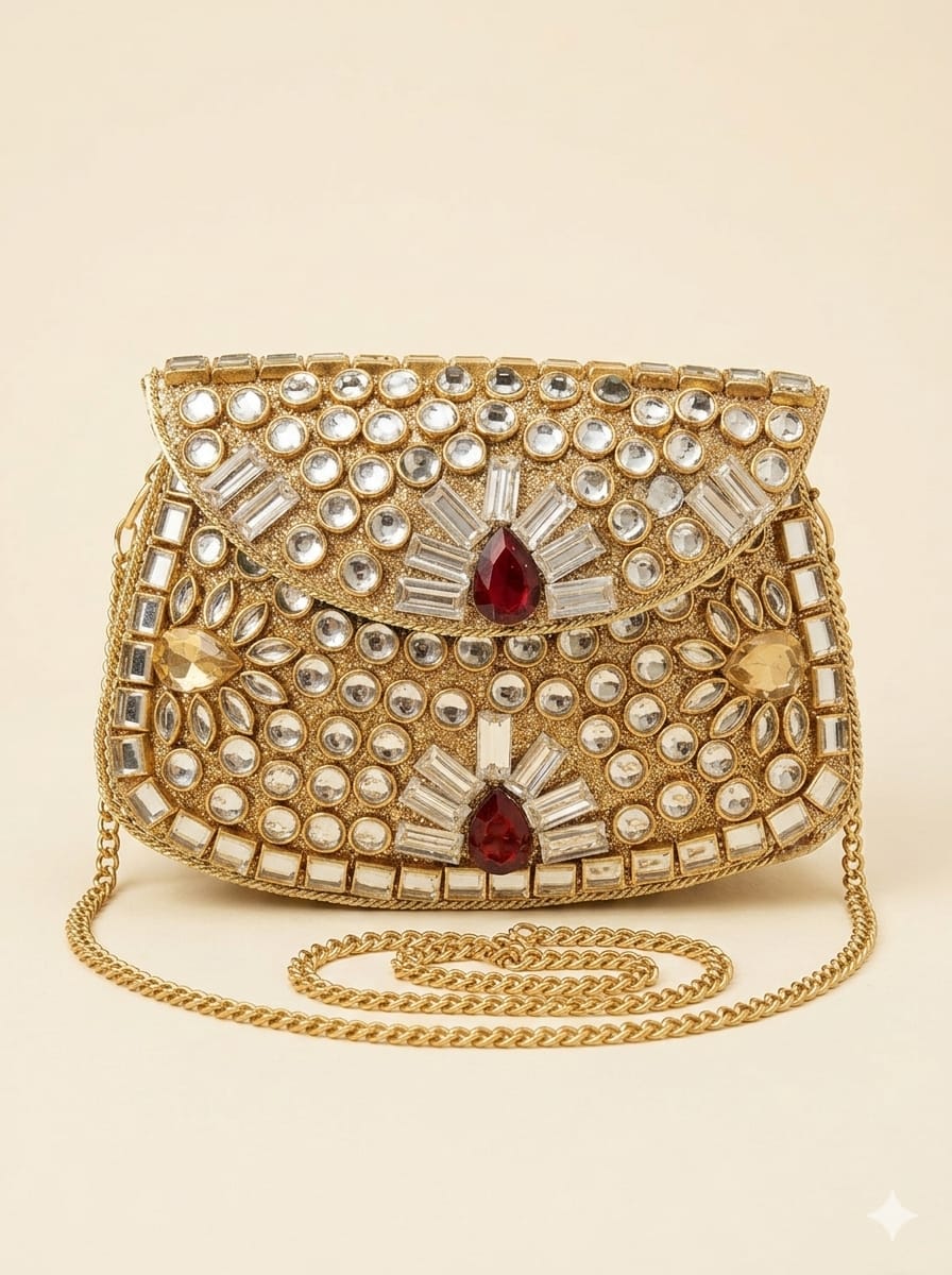 VRPS Metal Clutch | Handcrafted Ethnic Bag | SWIS-5535