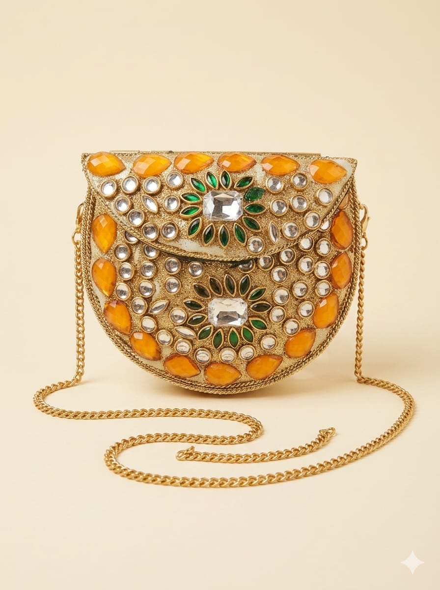 VRPS Metal Clutch | Handcrafted Ethnic Bag | SWIS-5537