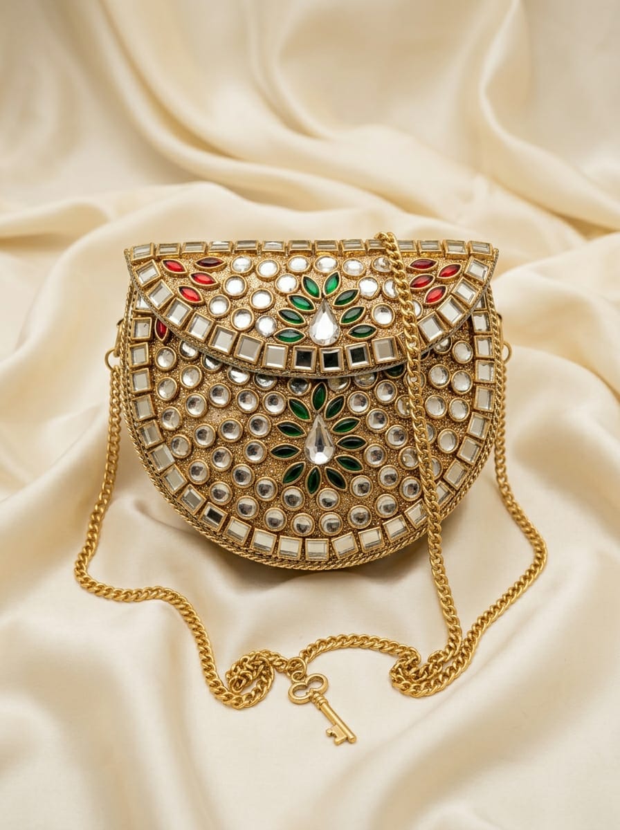 VRPS Metal Clutch | Handcrafted Ethnic Bag | SWIS-5538