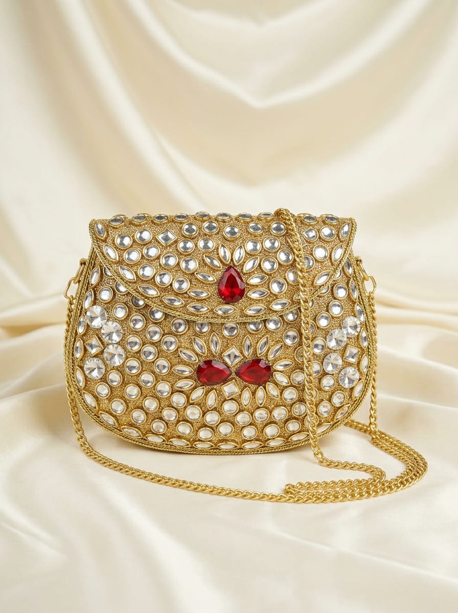 VRPS Metal Clutch | Handcrafted Ethnic Bag | SWIS-5539