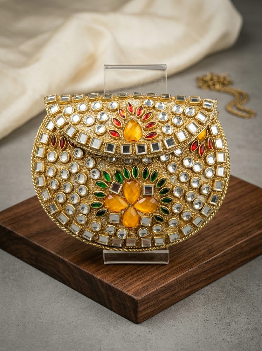VRPS Metal Clutch | Handcrafted Ethnic Bag | SWIS-5548
