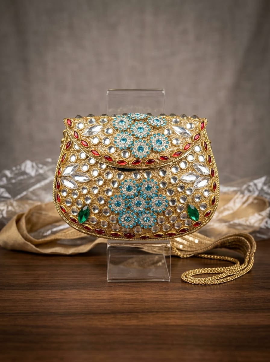 VRPS Metal Clutch | Handcrafted Ethnic Bag | SWIS-5549
