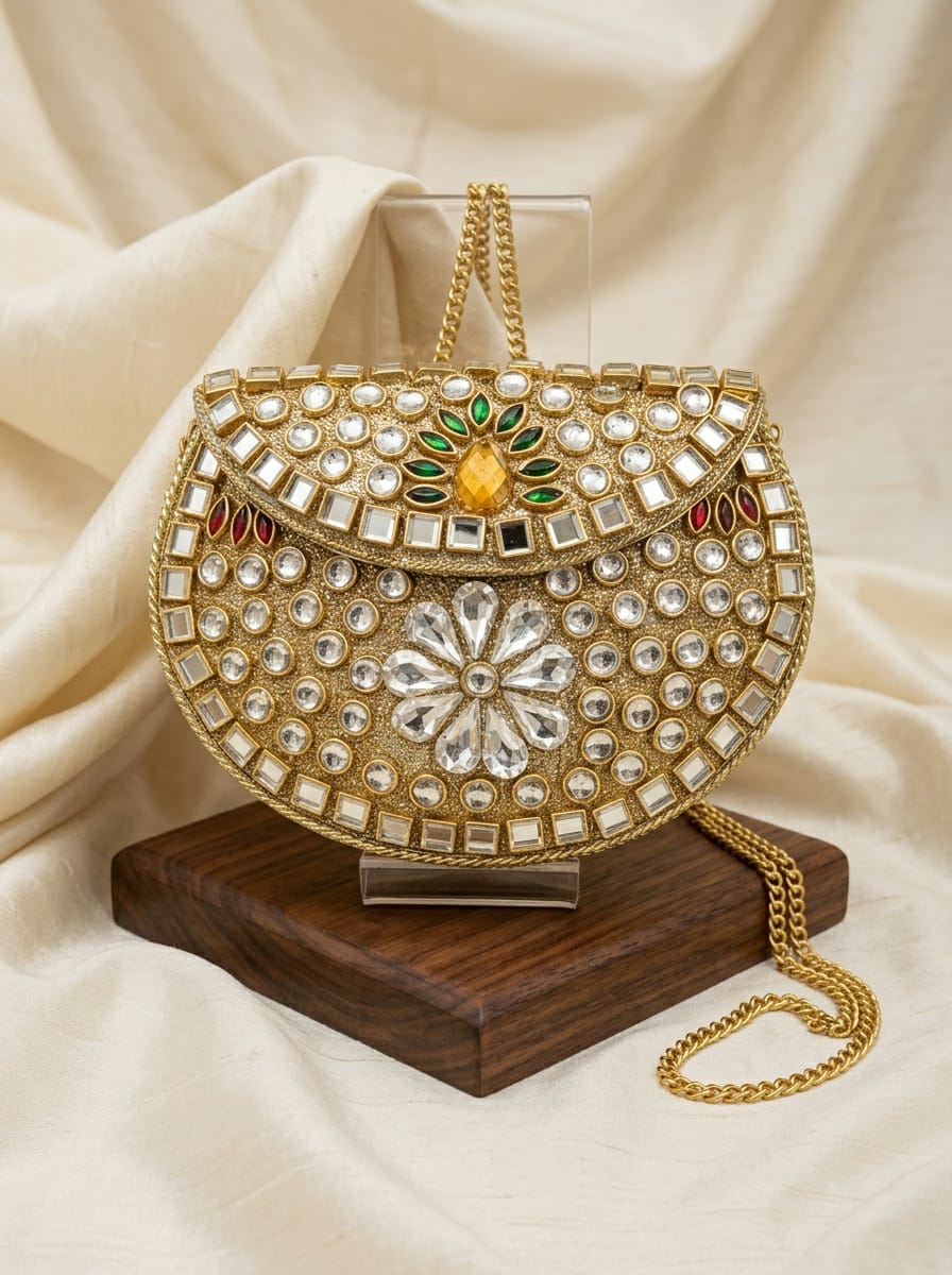 VRPS Metal Clutch | Handcrafted Ethnic Bag | SWIS-5550