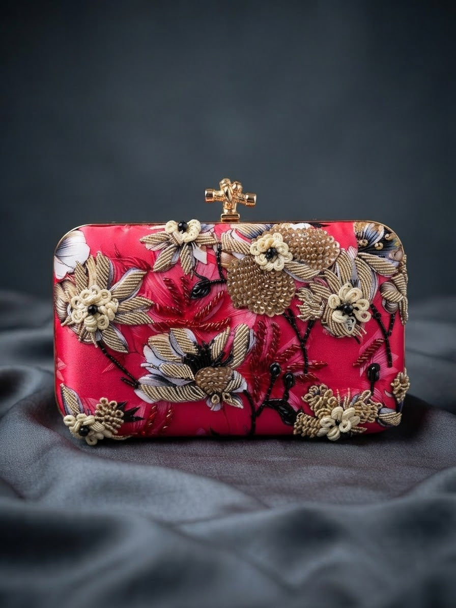 VRPS Printed Embroidered Clutch | Handcrafted Ethnic Bag | SWIS-5553