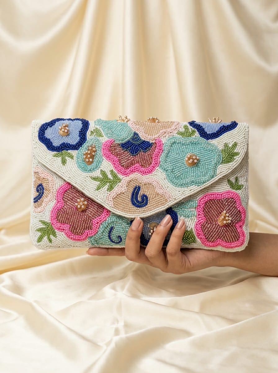 VRPS Beaded Clutch | Handcrafted Ethnic Bag | SWIS-5580