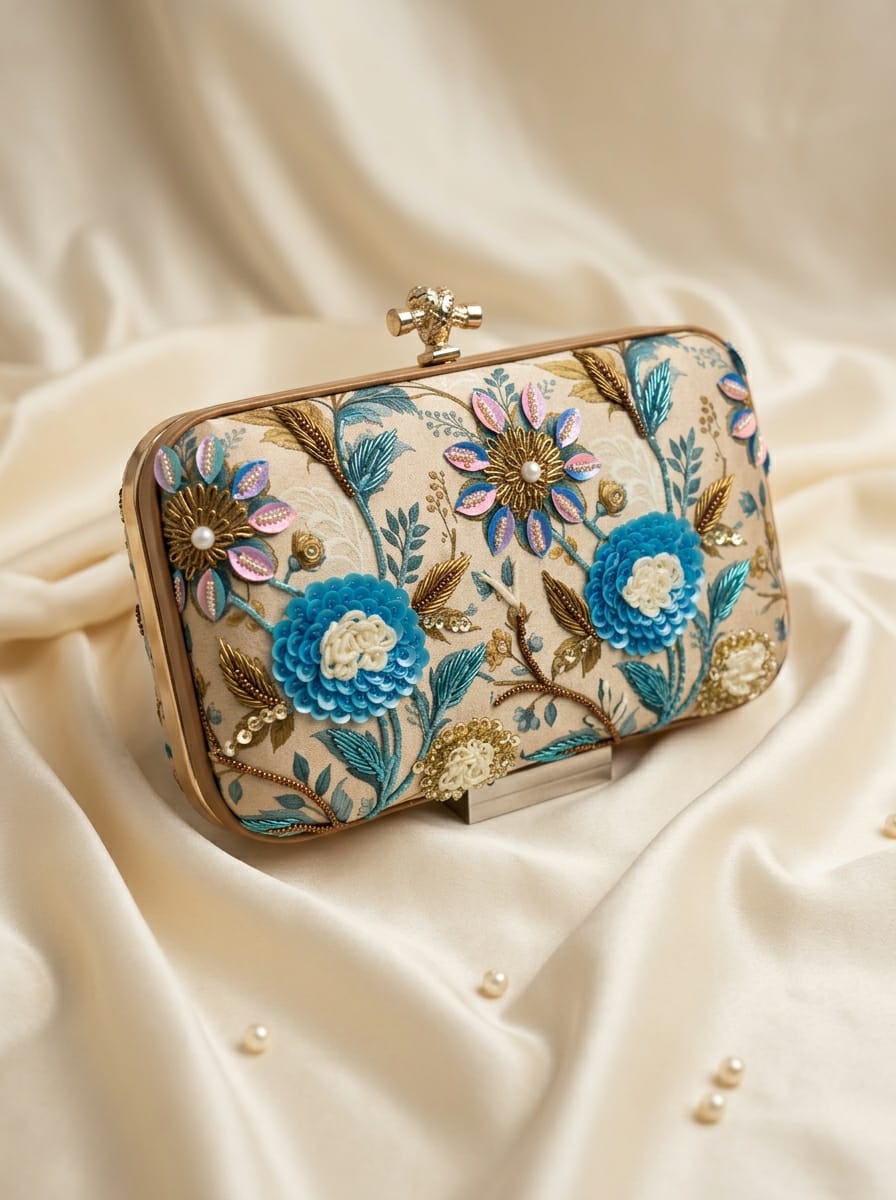 VRPS Printed Embroidered Clutch | Handcrafted Ethnic Bag | SWIS-5612