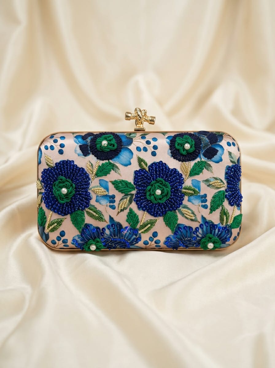 VRPS Printed Embroidered Clutch | Handcrafted Ethnic Bag | SWIS-5613