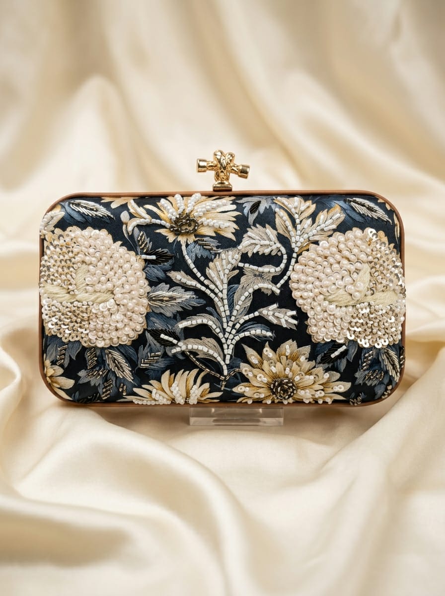 VRPS Printed Embroidered Clutch | Handcrafted Ethnic Bag | SWIS-5615
